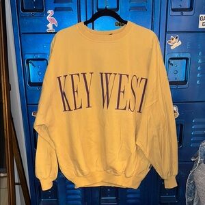 Vintage Beach Break Yellow Big Spell Out 'Key West' Sweatshirt